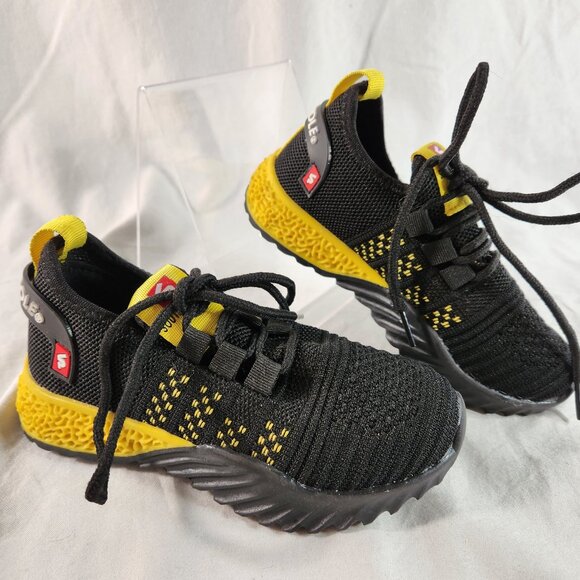 Southpole Other - Southpole Kids Shoes Black Yellow Running Shoes Sneakers Size 9 Lace-Up EUC